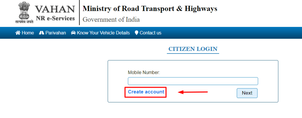 Create Account For Details By Number Plate